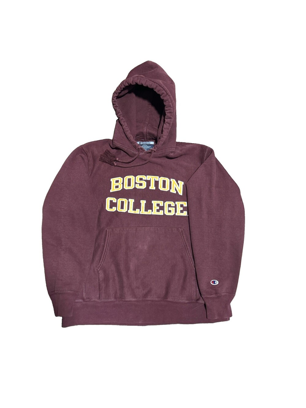 Vintage 90s Boston College Champion Reverse Weave Hooded Sweatshirt Medium